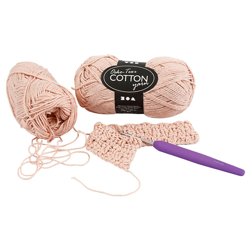 Afbeelding laden in galerijviewer, Creativ company katoengaren, beige, 50gr, 170m
