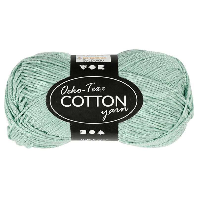 Afbeelding laden in galerijviewer, Creativ company katoengaren, mint groen, 50gr, 170m
