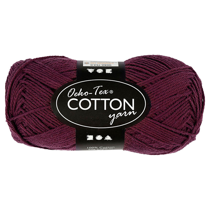 Afbeelding laden in galerijviewer, Creativ company katoengaren, plum, 50gr, 170m
