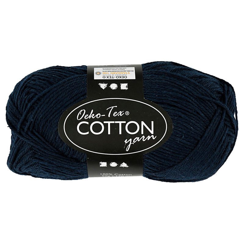 Afbeelding laden in galerijviewer, Creativ company katoengaren, donkerblauw, 50gr, 170m
