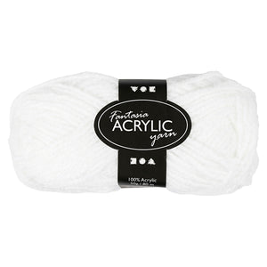 Creativ company acrylgaren, wit, 50gr, 80m