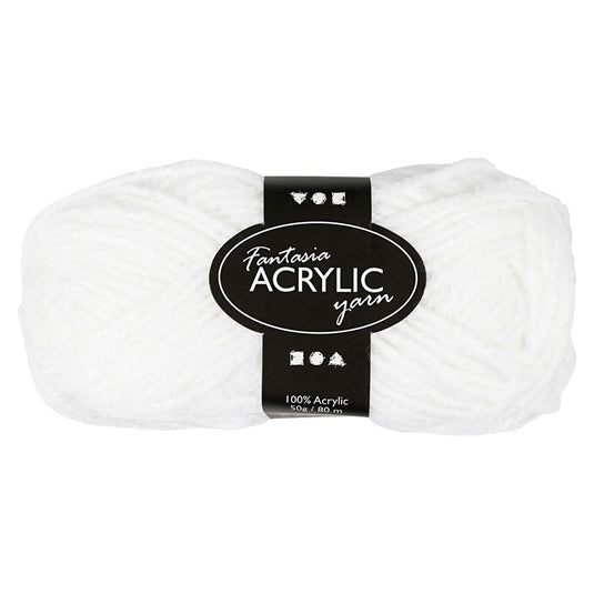 Creativ company acrylgaren, wit, 50gr, 80m