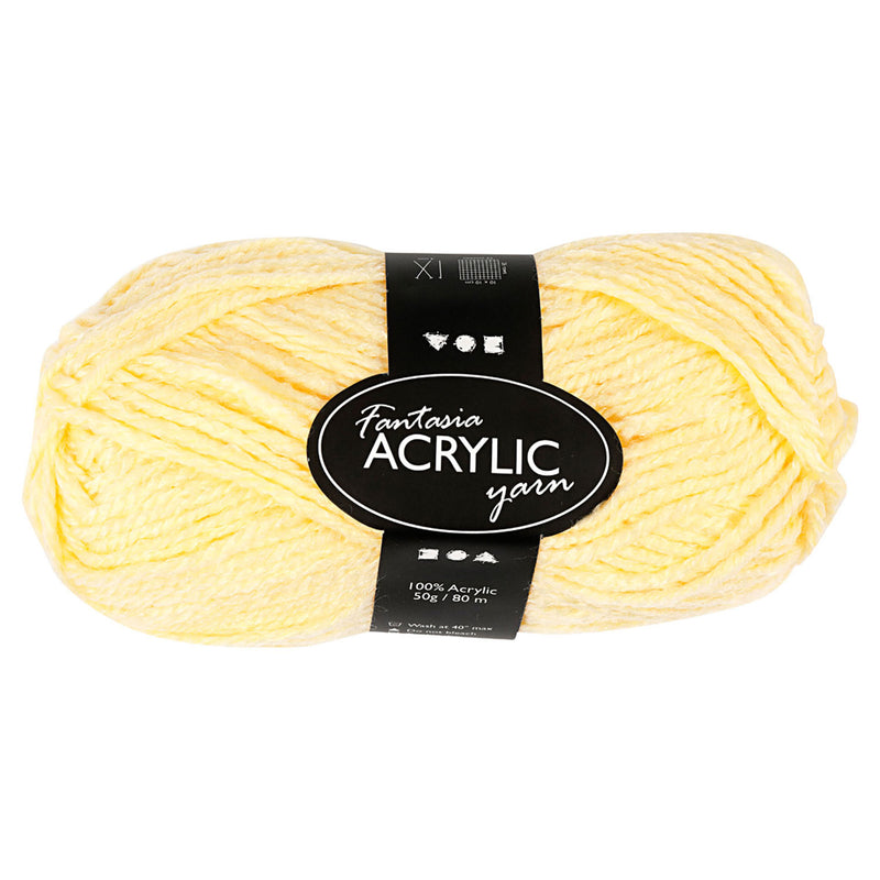 Afbeelding laden in galerijviewer, Creativ company acrylgaren, lichtgeel, 50gr, 80m
