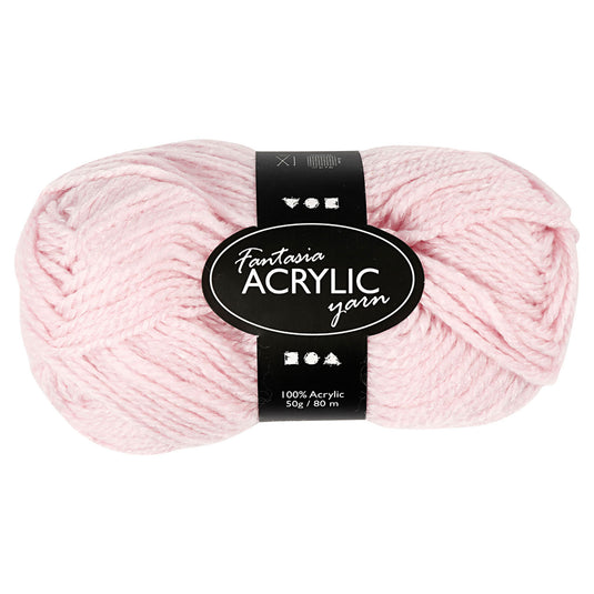Creativ company acrylgaren, lichtrood, 50gr, 80m