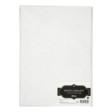 Creotime parelmoerpapier a4 wit parelmoer 120 grams, 10 vellen