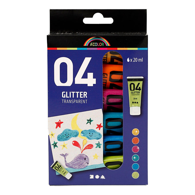 Afbeelding laden in galerijviewer, A-color https: www.cchobby.nl acrylverf-met-glitters-diverse-kleuren-6x20-ml-1-doos
