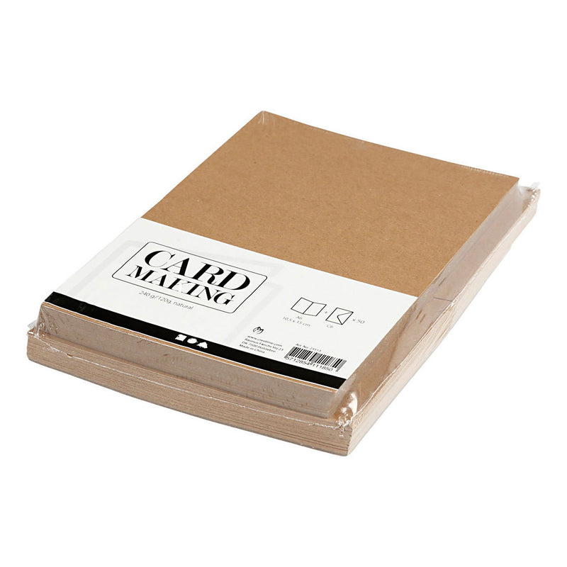 Afbeelding laden in galerijviewer, Creativ company kaarten en enveloppen naturel, 50 sets
