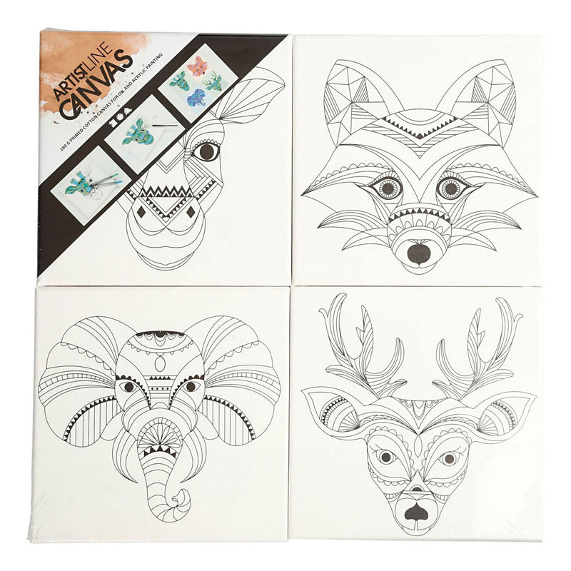 Afbeelding laden in galerijviewer, Creativ company canvas met dierenprint, 4st.
