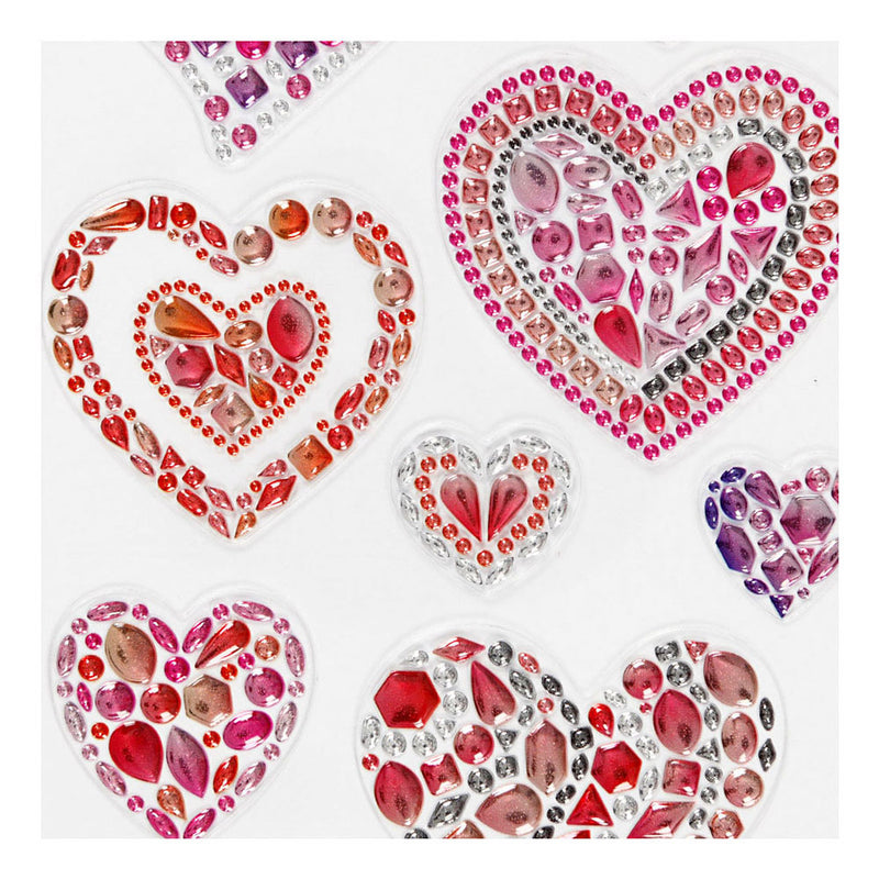 Afbeelding laden in galerijviewer, Creativ company diamond stickers - harten design - zelfklevende strass stickers - glanzende sierstickers - glitter decoratieve stickers - diy knutselen hobby - 1 vel
