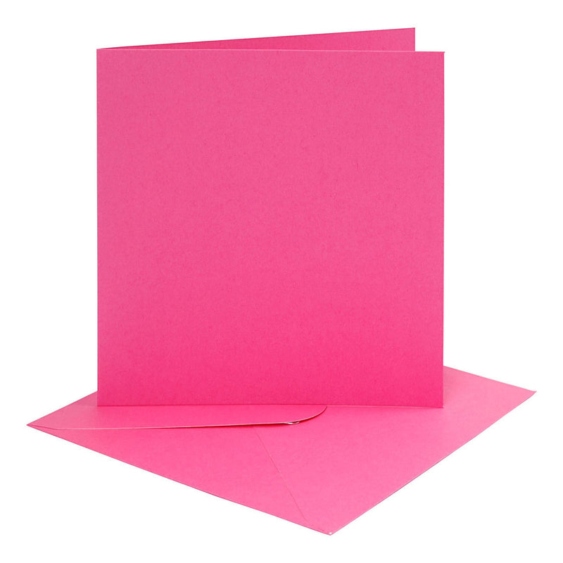 Afbeelding laden in galerijviewer, Creativ company kaarten en enveloppen donker roze, 4st.
