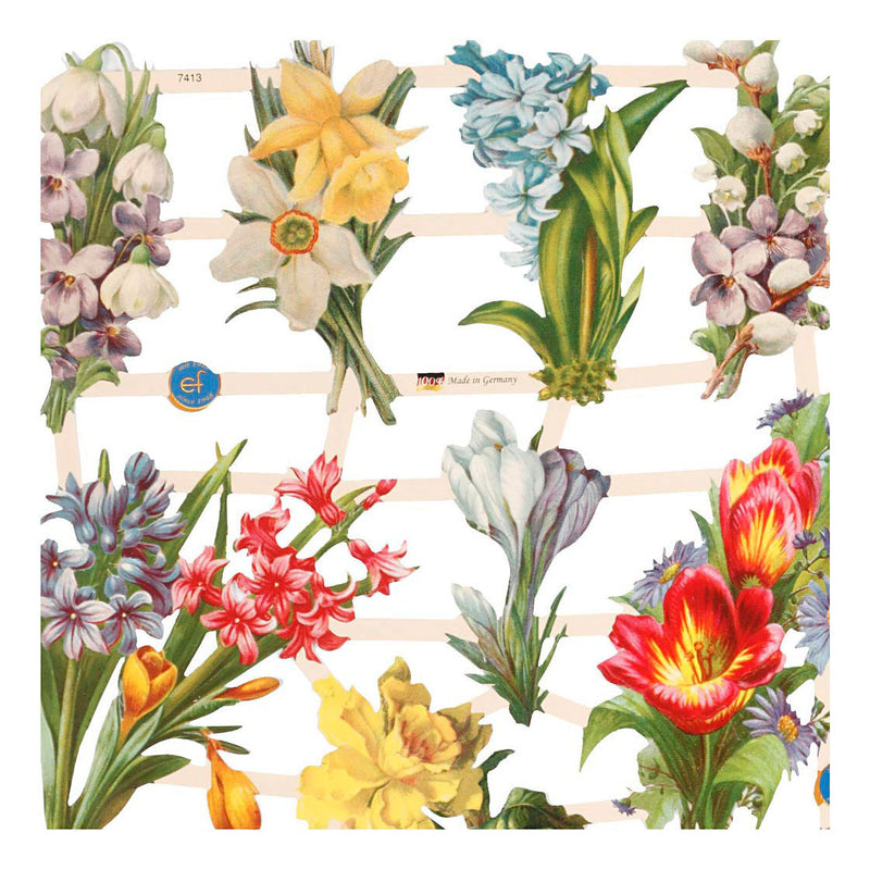 Afbeelding laden in galerijviewer, Creativ company vintage plaatjes lentebloemen, 2 vellen

