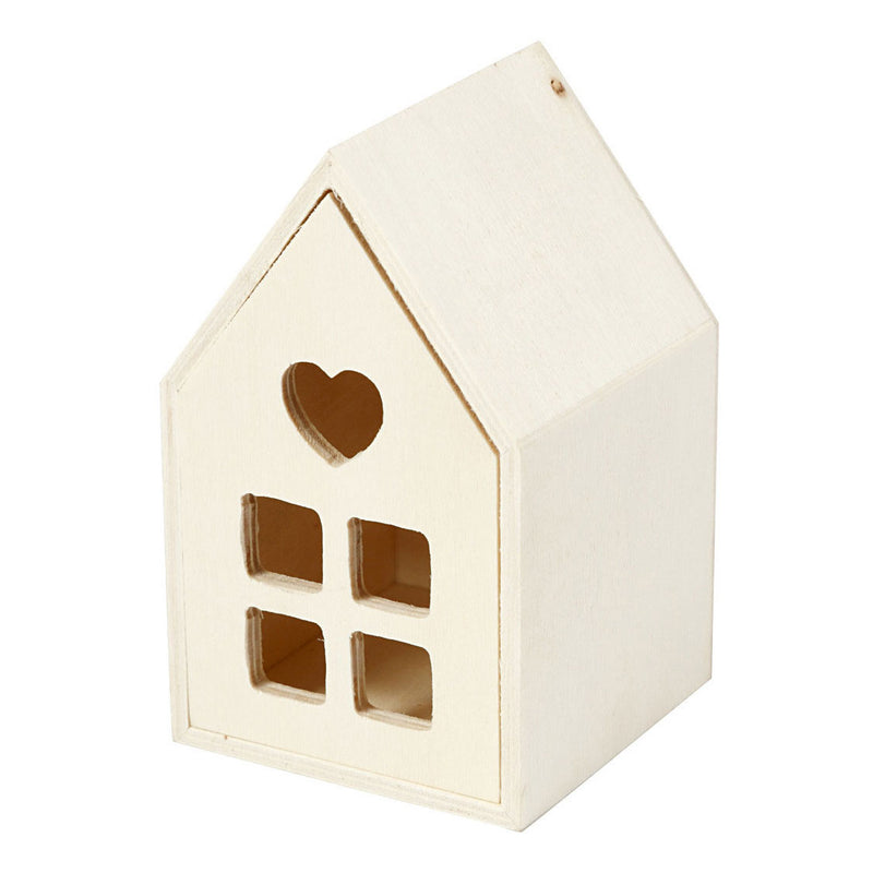Afbeelding laden in galerijviewer, Creativ company houten huis met lade, 10,8cm
