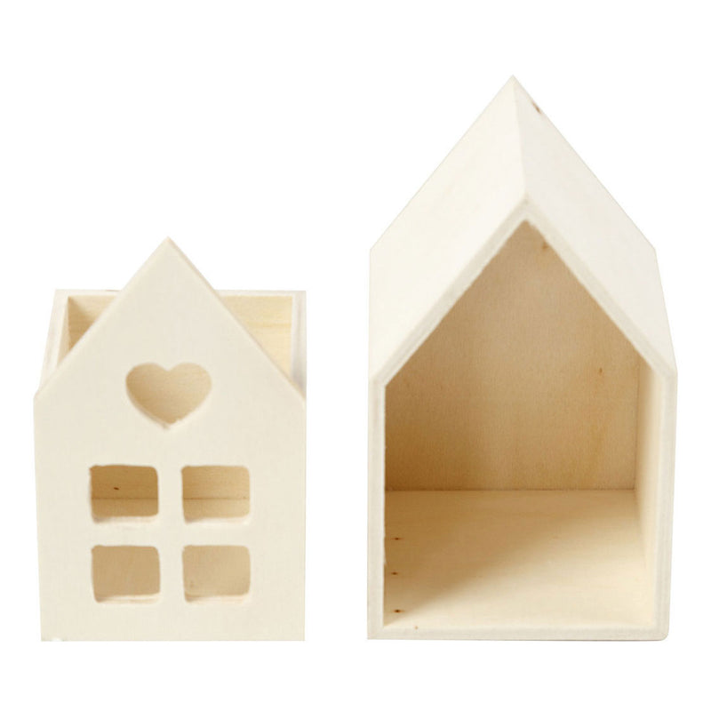 Afbeelding laden in galerijviewer, Creativ company houten huis met lade, 10,8cm
