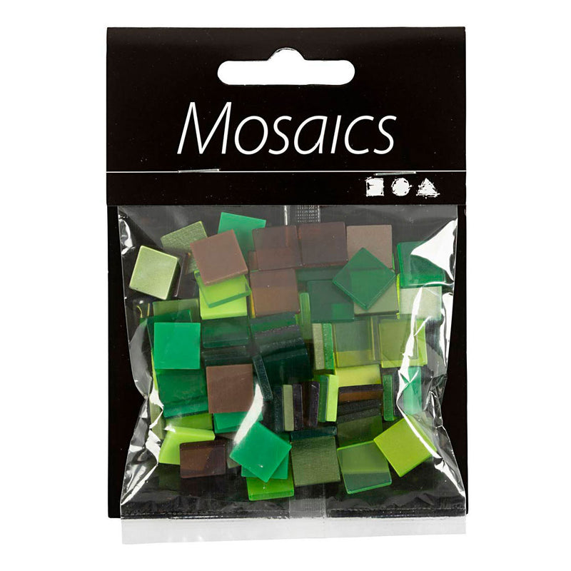 Afbeelding laden in galerijviewer, Creativ company mini mozaiek groen glitter 10x10mm, 25 gram
