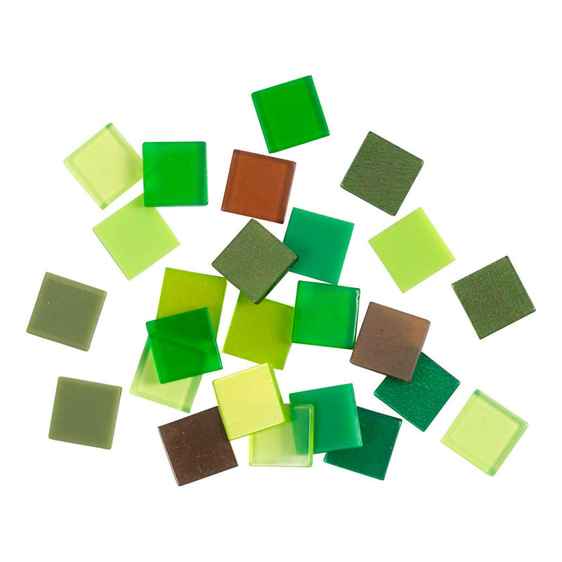 Afbeelding laden in galerijviewer, Creativ company mini mozaiek groen glitter 10x10mm, 25 gram
