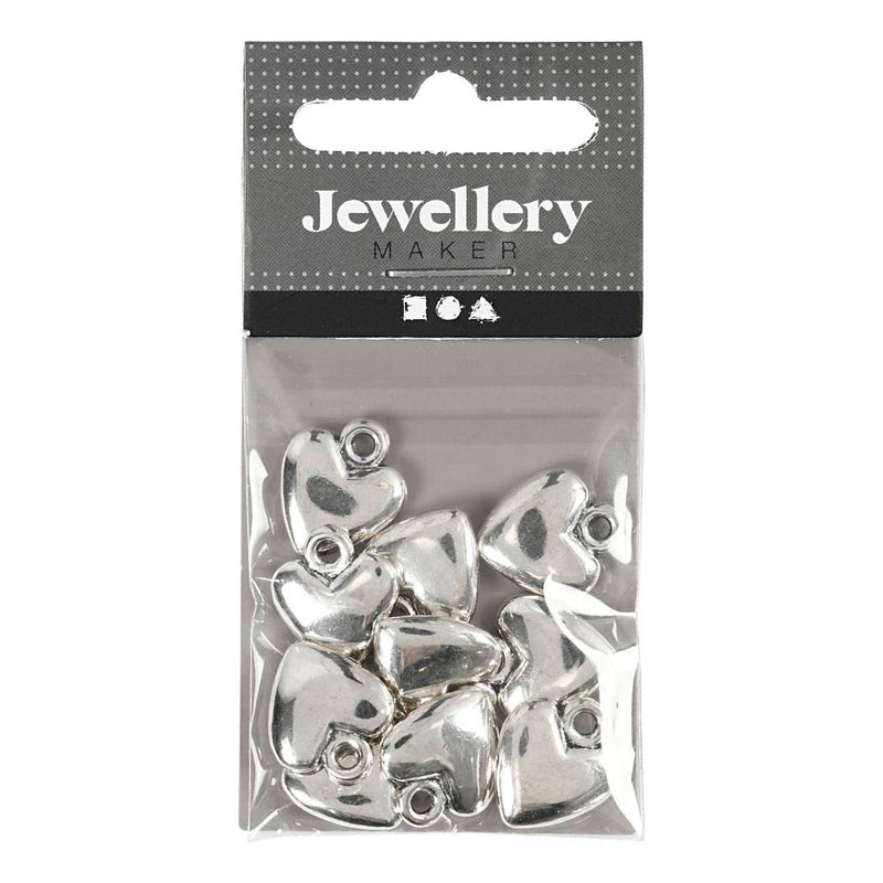 Afbeelding laden in galerijviewer, Creativ company https: www.cchobby.nl hartvormige-hanger-afm-13x15-mm-verzilverd-10-stuk-1-doos
