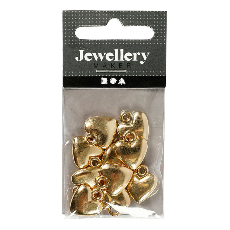 Afbeelding laden in galerijviewer, Creativ company https: www.cchobby.nl hartvormige-hanger-afm-13x15-mm-verguld-10-stuk-1-doos
