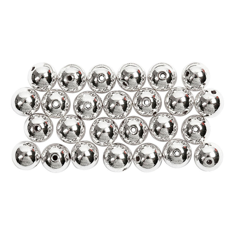 Afbeelding laden in galerijviewer, Creativ company https: www.cchobby.nl waskralen-d-8-mm-gatgrootte-1-mm-zilver-50-stuk-1-doos
