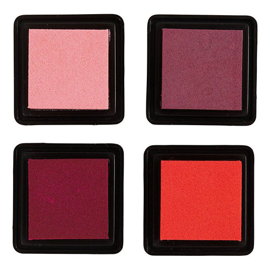 Creativ company stempelinkt, peach, roze, lichtroze, donkerroze, h: 2 cm, afm 3,5x3,5 cm, 4 stuk 1 doos