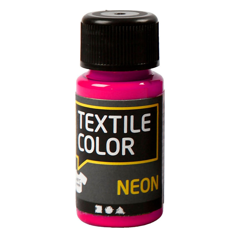 Afbeelding laden in galerijviewer, Creativ company textile color dekkende textielverf - neon roze, 50ml
