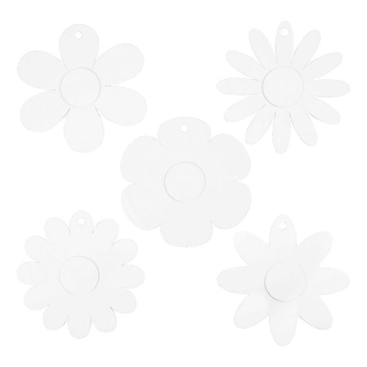Creotime knutselset flowers 20 cm karton wit 15 stuks