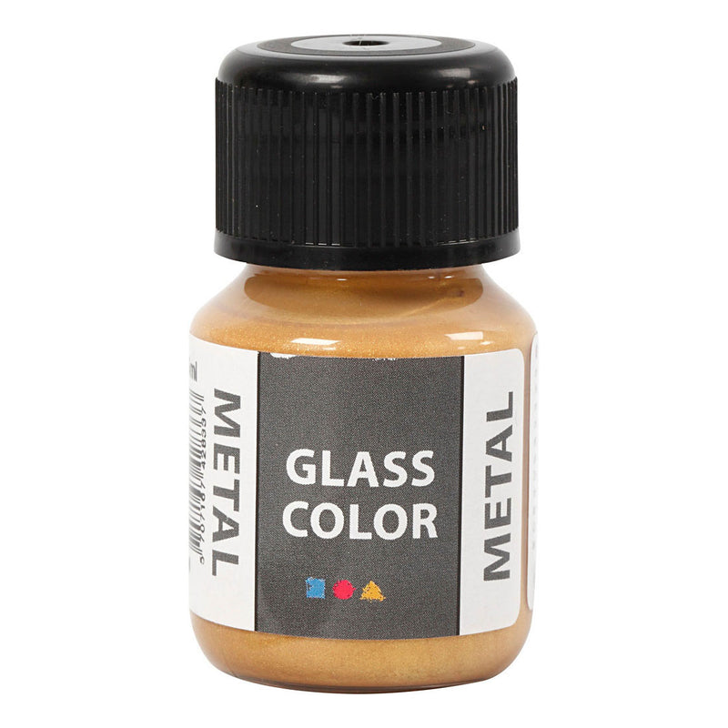 Afbeelding laden in galerijviewer, Creativ company glass color metal verf - goud, 30ml
