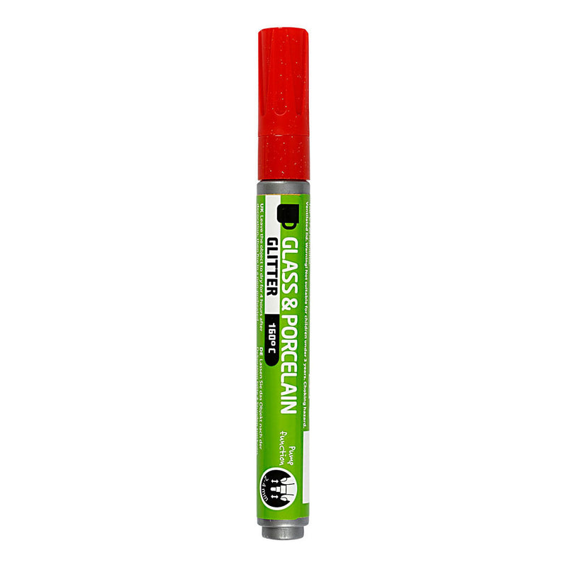 Afbeelding laden in galerijviewer, Creativ company glas- en porseleinstift glitter semi-dekkend - rood
