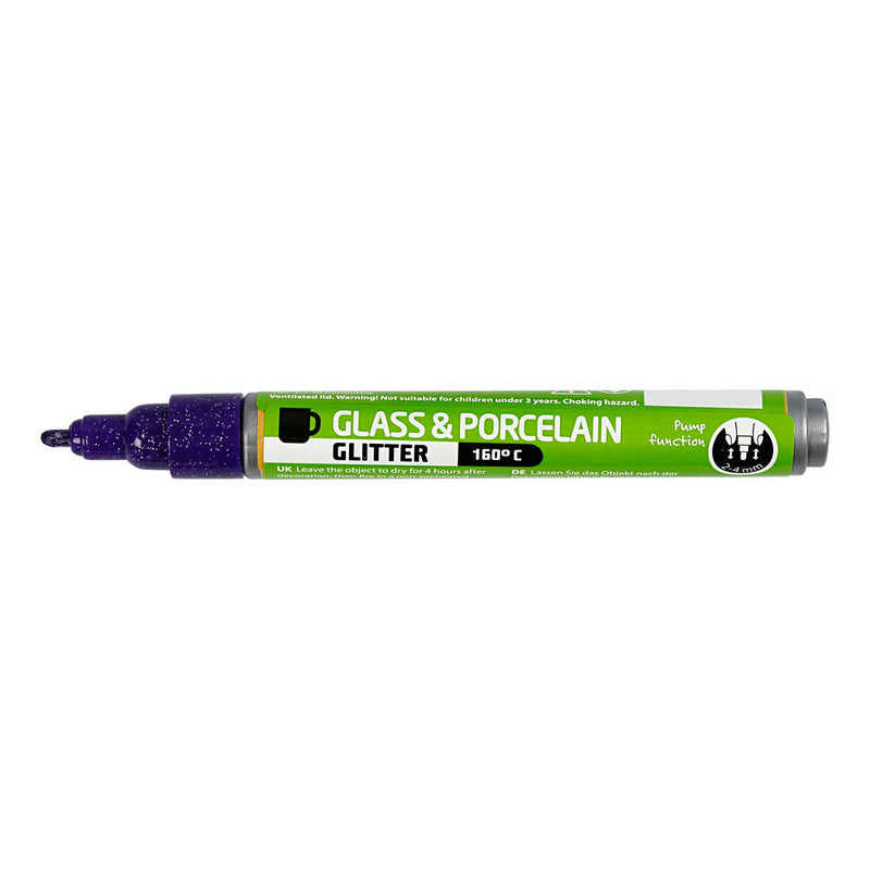 Afbeelding laden in galerijviewer, Creativ company glas- en porseleinstift glitter semi-dekkend - violet
