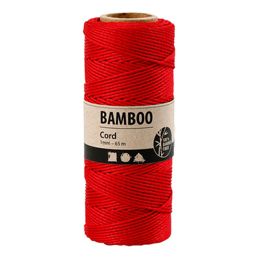 Creativ company bamboekoord, dikte 1 mm, rood, 65 m 1 rol