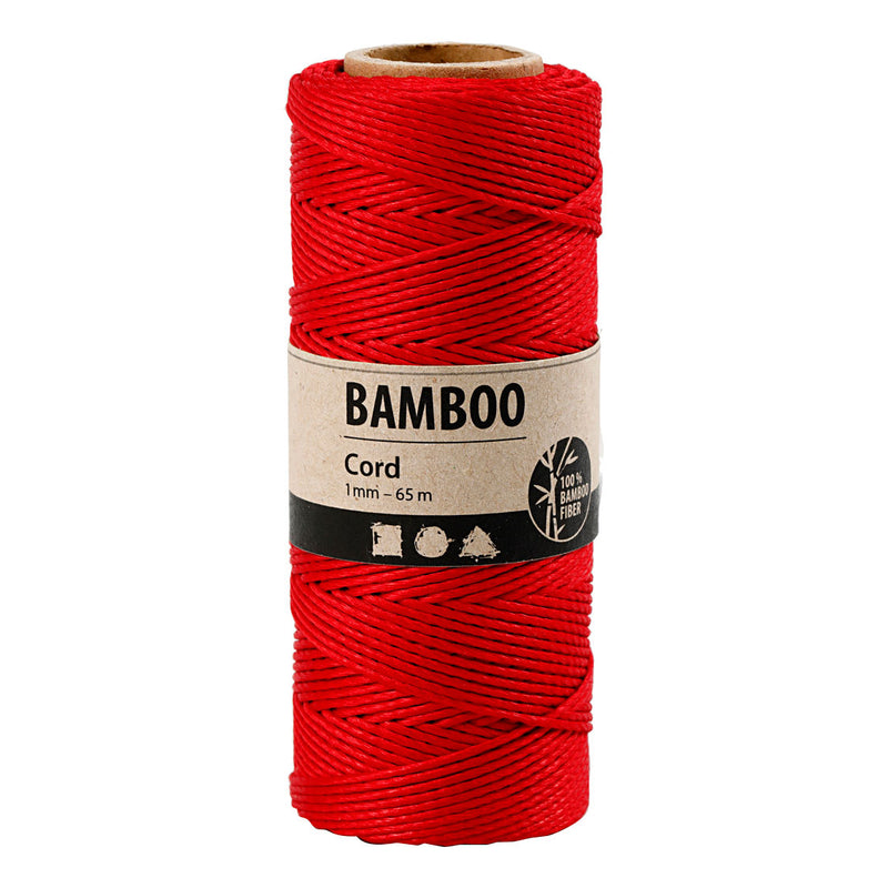 Afbeelding laden in galerijviewer, Creativ company bamboekoord, dikte 1 mm, rood, 65 m 1 rol
