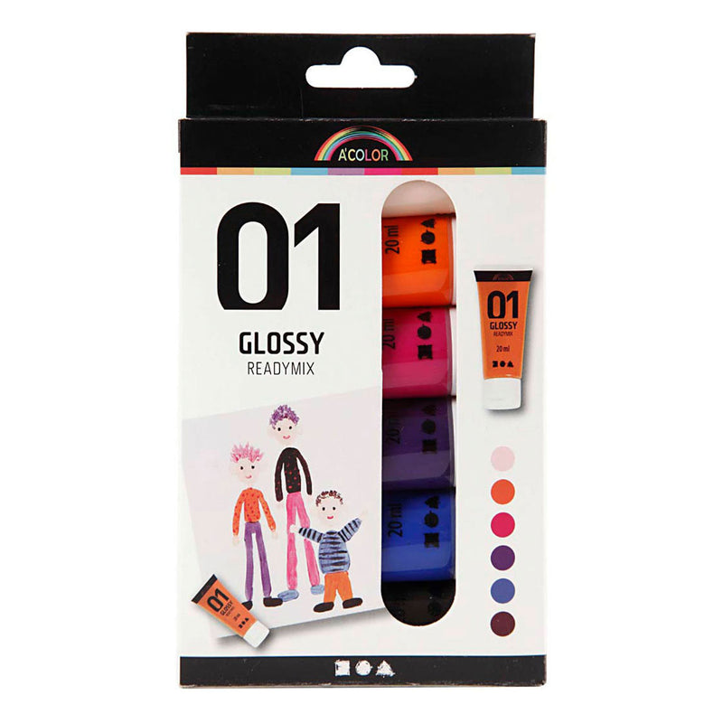 Afbeelding laden in galerijviewer, Creativ company acrylverf voor kinderen glossy extra kleuren, 6x20ml
