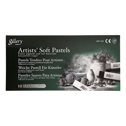 Creativ Company Gallery soft pastel set L: 6,5 cm dikte 10 mm zwart wit harmonie 12 stuks 1 doos