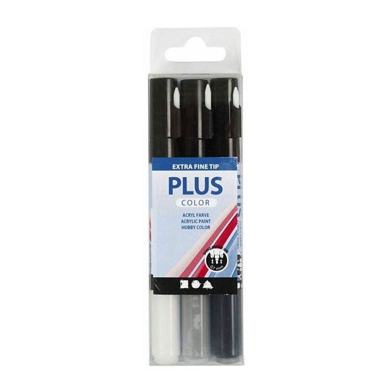 Afbeelding laden in galerijviewer, Creativ company plus color marker - zwart off-white rain grey, 3st.
