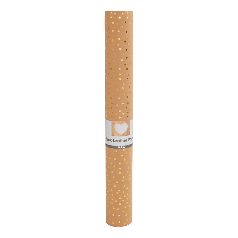 Afbeelding laden in galerijviewer, Creativ company faux leather papier bruin met stippen, 1m
