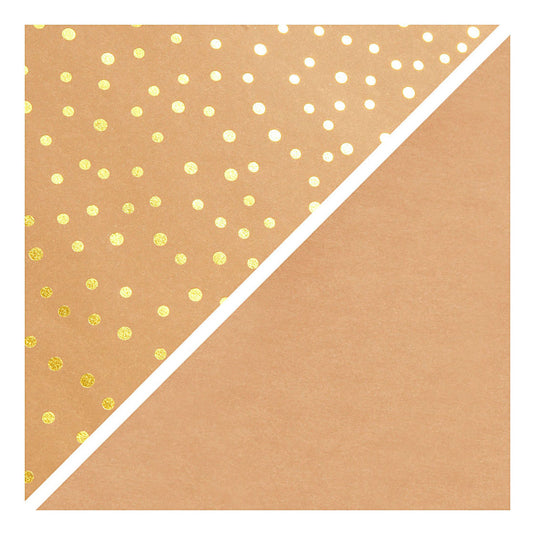 Creativ company faux leather papier bruin met stippen, 1m
