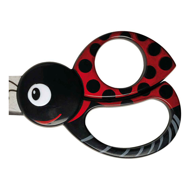 Afbeelding laden in galerijviewer, Creativ company fiskars kinderschaar met dierenmotief lieveheersbeestje - 13cm
