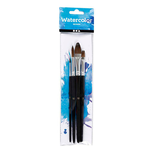 Creativ company aquarelpenselen, korte steel, 4 stuk, 1 doos