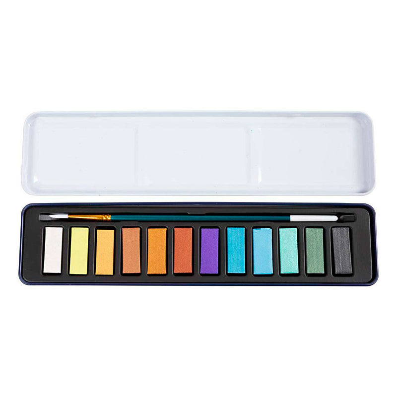 Afbeelding laden in galerijviewer, Creativ company aquarelset metallic kleuren - 12 kleuren
