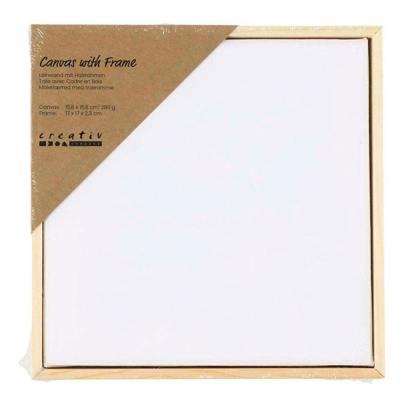 Afbeelding laden in galerijviewer, Creativ company gespannen canvas met lijst 280gr. 15,8x15,8cm - wit

