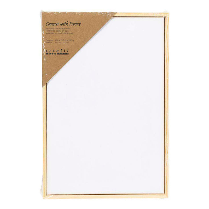 Afbeelding laden in galerijviewer, Creativ company gespannen canvas met lijst 280gr. 15,8x23,8cm - wit
