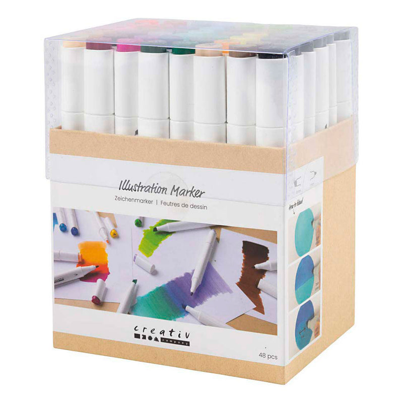Afbeelding laden in galerijviewer, Creativ company tekenstift lijndikte 1+8mm standaardkleuren - 48st.
