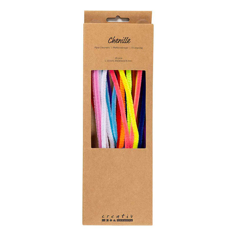 Afbeelding laden in galerijviewer, Creativ company chenille 6mm x 30cm kleurrijk - 25st.
