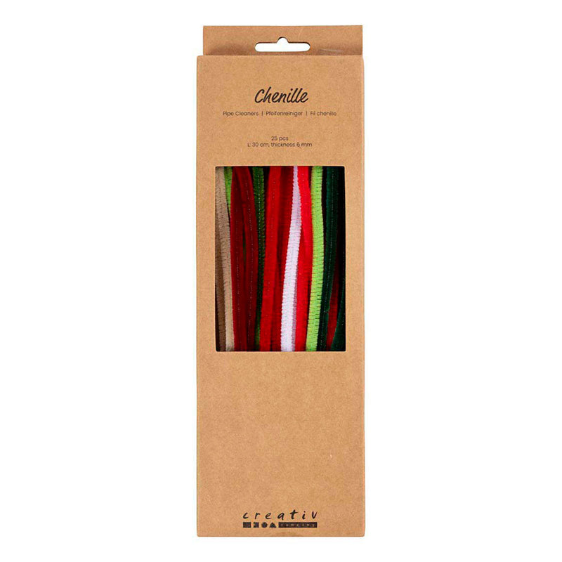Afbeelding laden in galerijviewer, Creativ company chenille 6mm x 30cm kerst kleuren- 25st.
