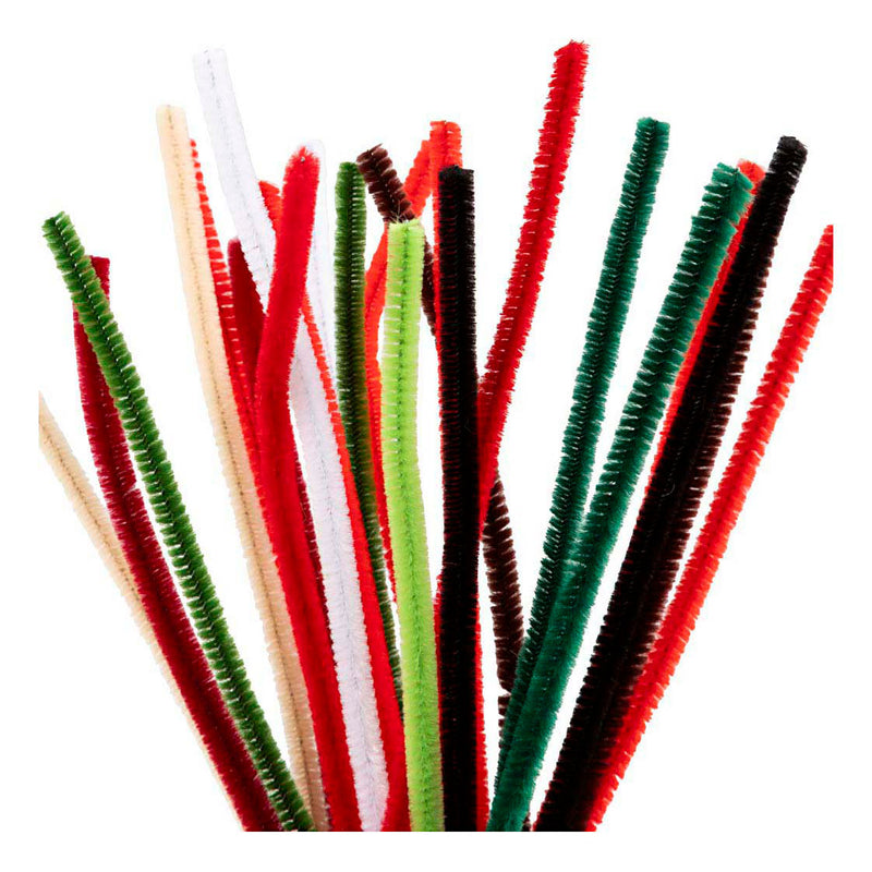 Afbeelding laden in galerijviewer, Creativ company chenille 6mm x 30cm kerst kleuren- 25st.
