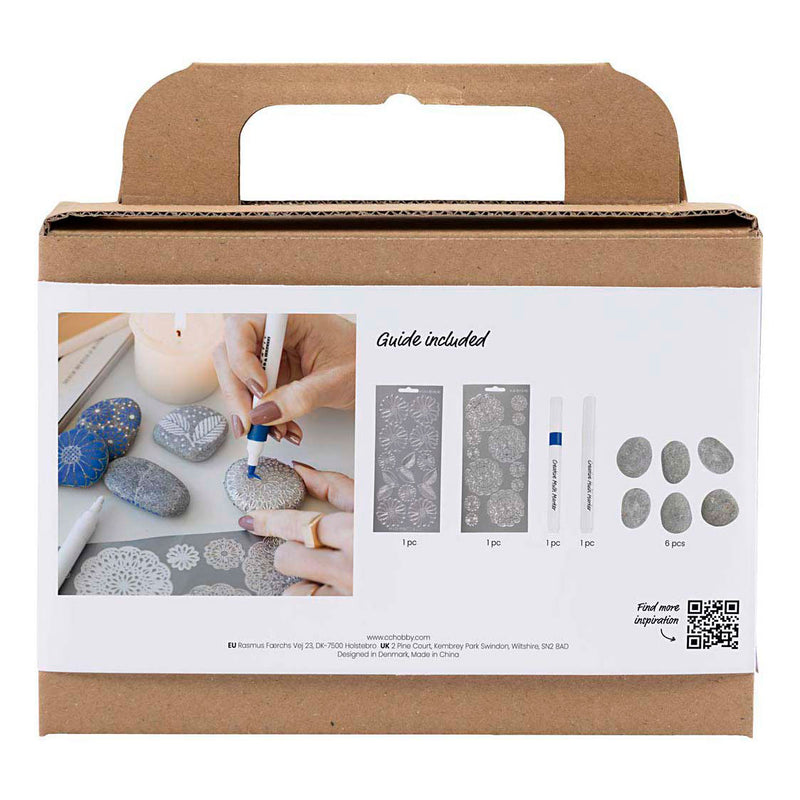 Afbeelding laden in galerijviewer, Creativ company mini hobbyset steendecoratie blauw
