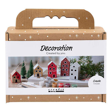 Creativ company mini hobbyset decoratie huizen kerst kleuren