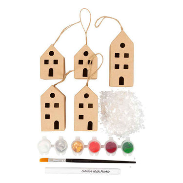 Creativ company mini hobbyset decoratie huizen kerst kleuren