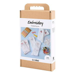 Creativ company hobbyset borduurwerk sokken wit