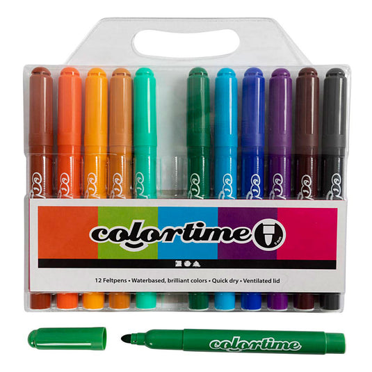 Creativ company colortime stiften - lijndikte 5mm - 12st..