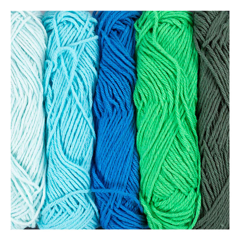 Afbeelding laden in galerijviewer, Creativ company katoengaren blauw groen - 5x50m
